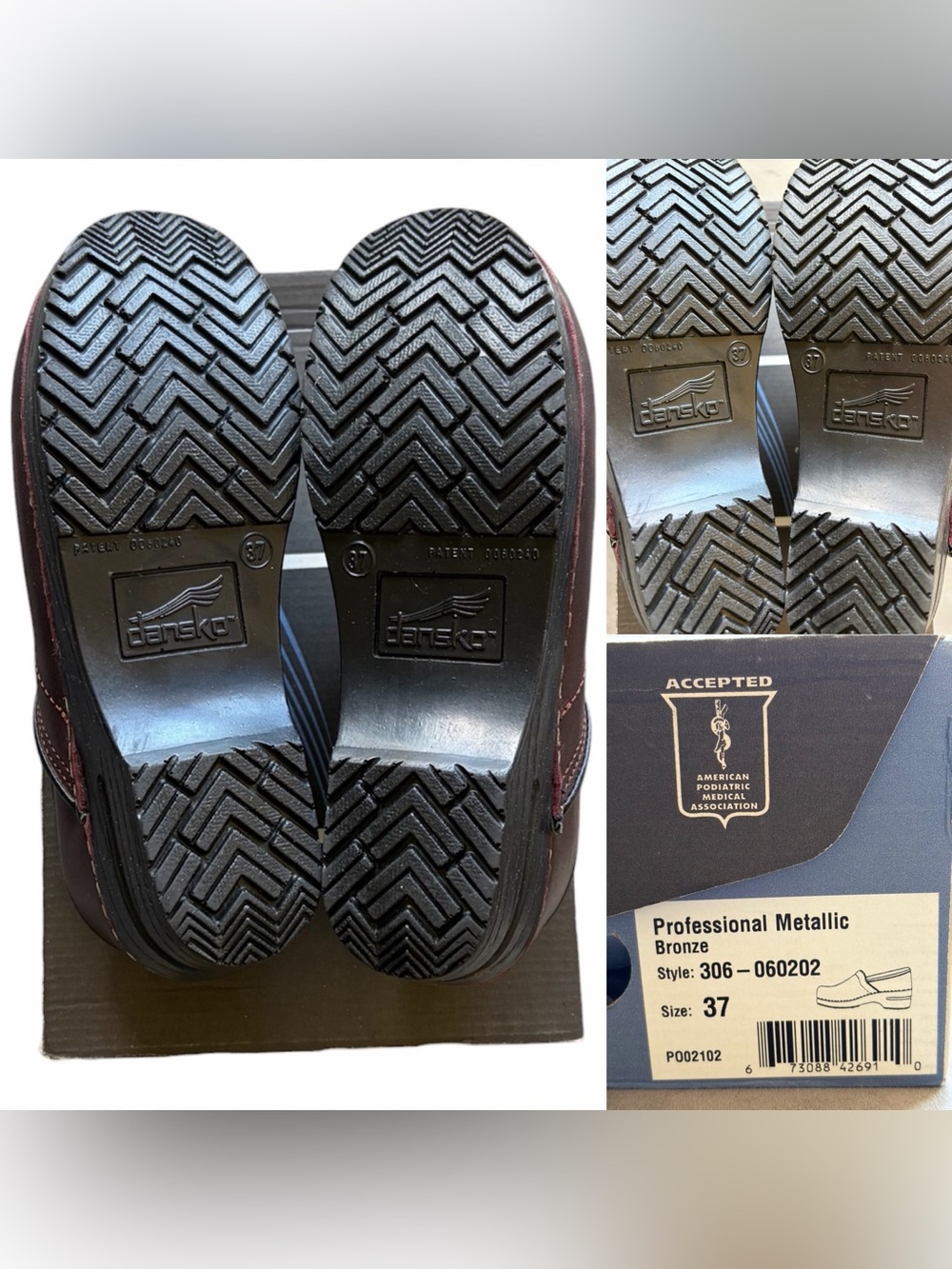 Dansko Professional Metallic Bronze Leather Slip-On Clogs Women’s 37 (6.5/7 US) - Picture 4 of 14